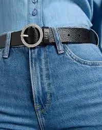 LEE ROUND BUCKLE BELT BLACK