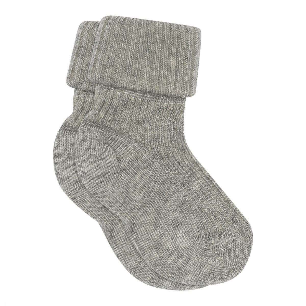 Rifflaðir barnasokkar úr bómull (Grey Melange)