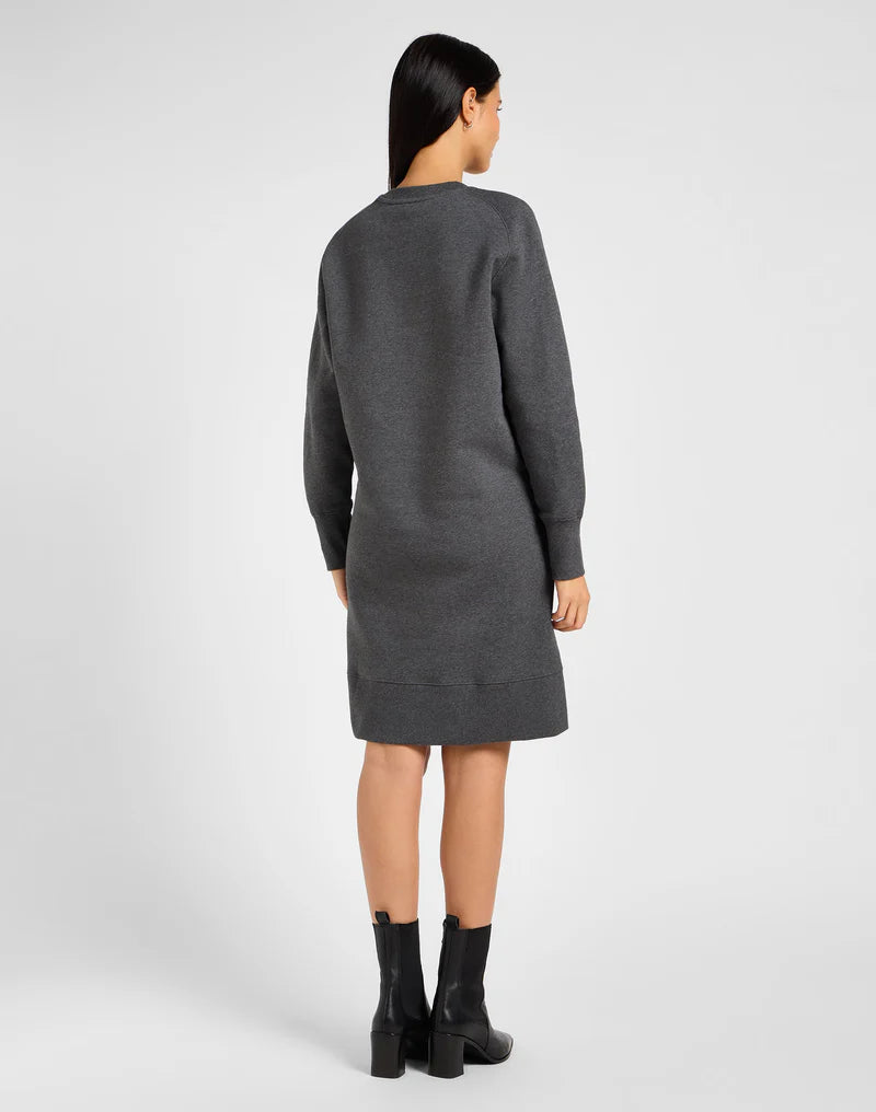 RAGLAN SWEATSHIRT DRESS CHARCOAL Kjóll