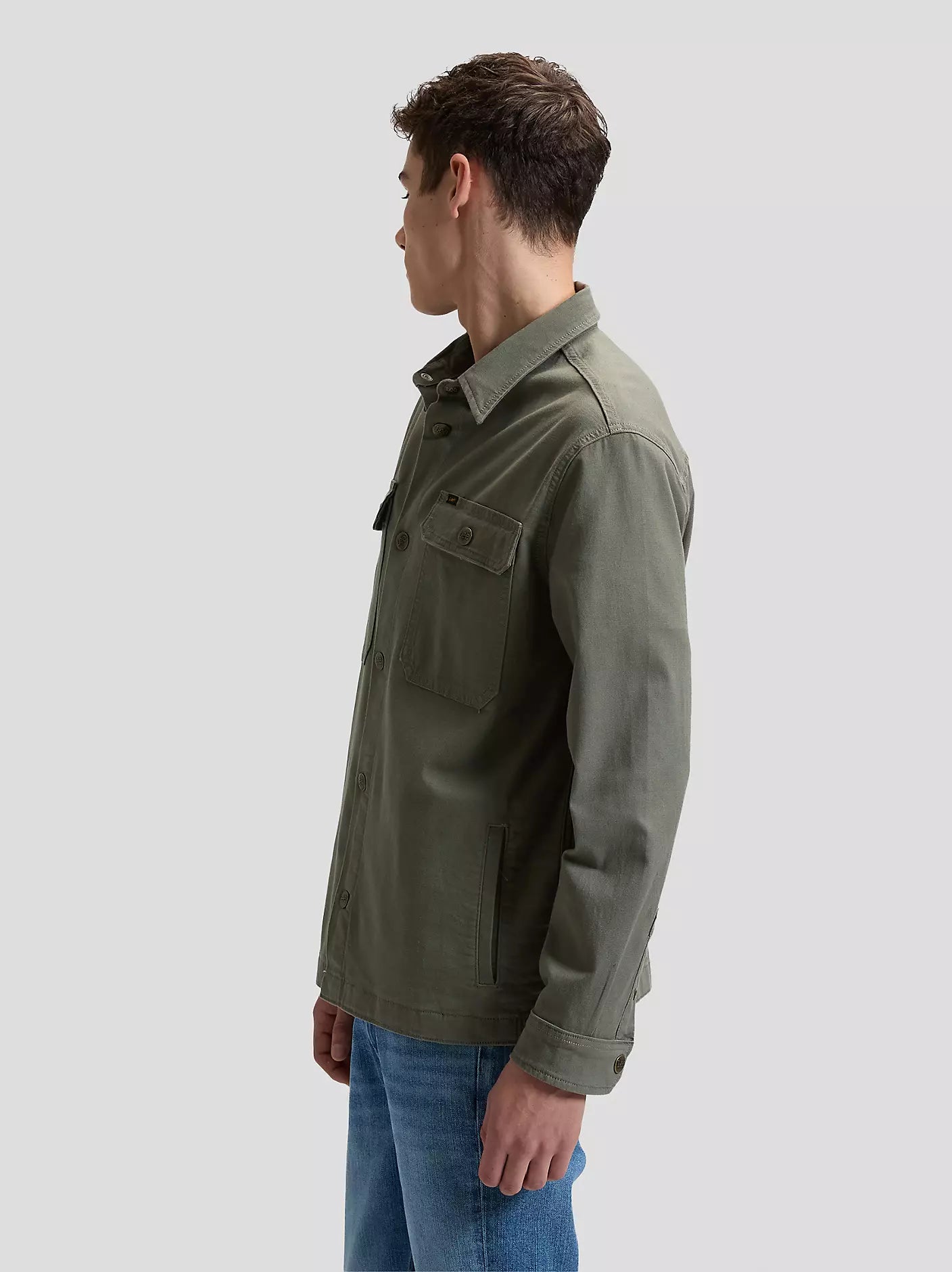 2 POCKET OVERSHIRT LICHEN OLIVE Skyrta