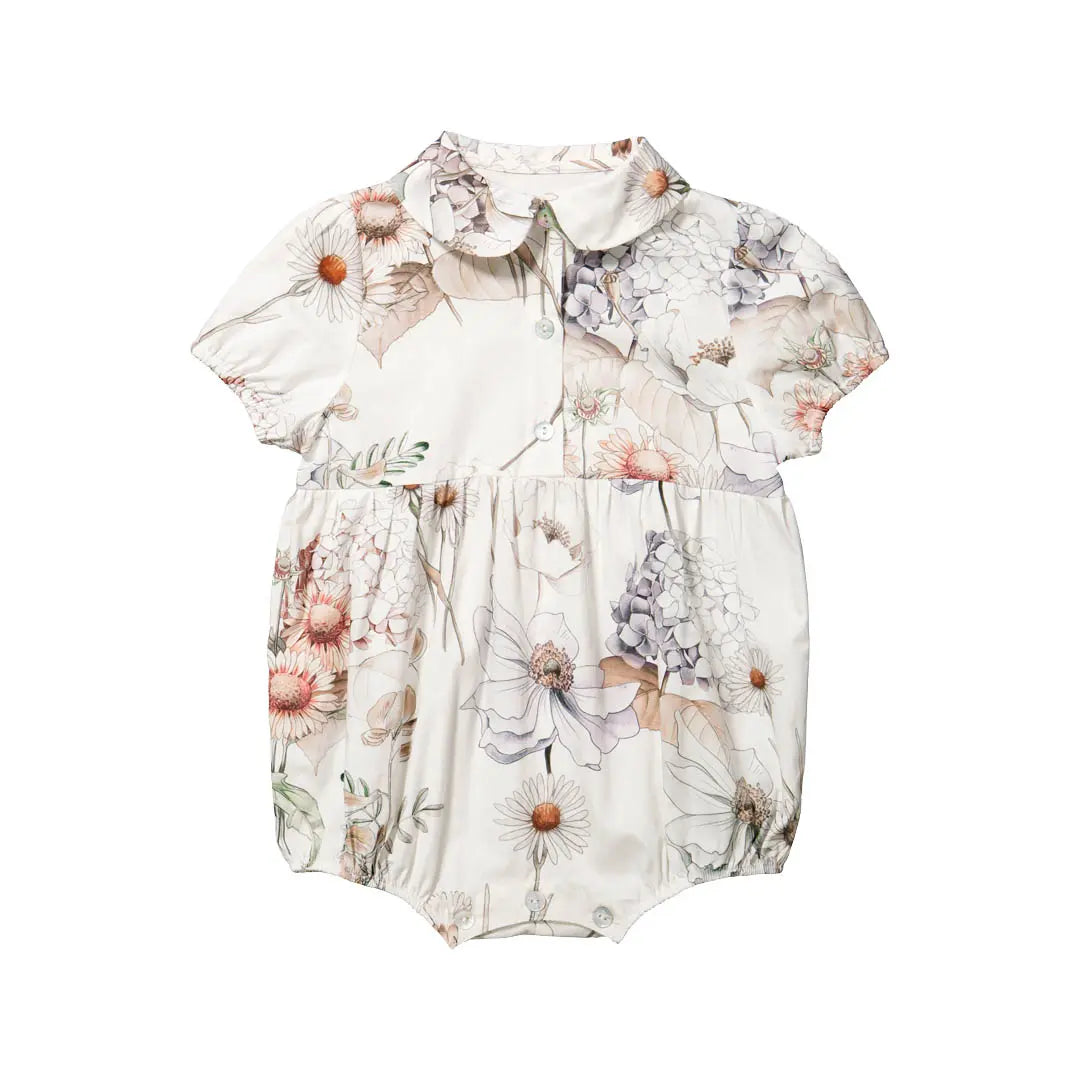 Romper No. 844-White floral