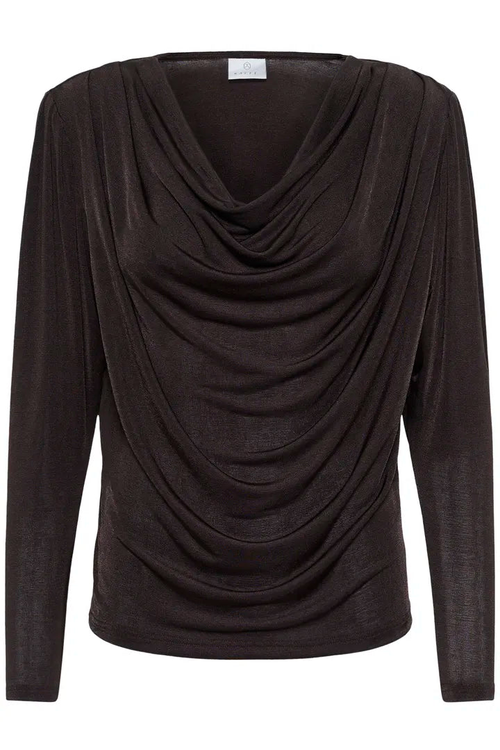 KAgina Jersey Blouse-Black Coffee