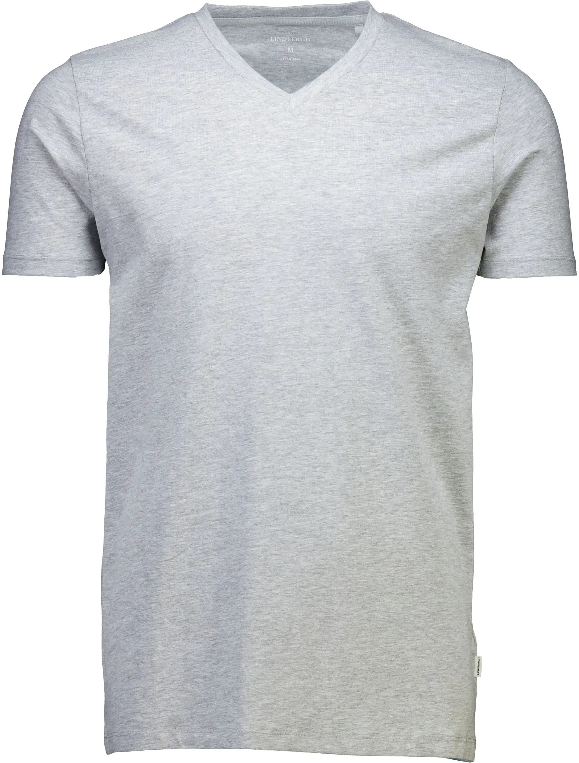 Lindbergh - Mens Stretch V-Neck Tee S/S White (GREY MEL)