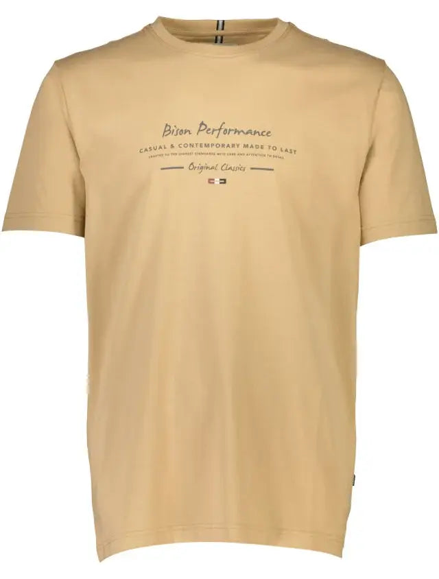 Bison O-neck tee with print