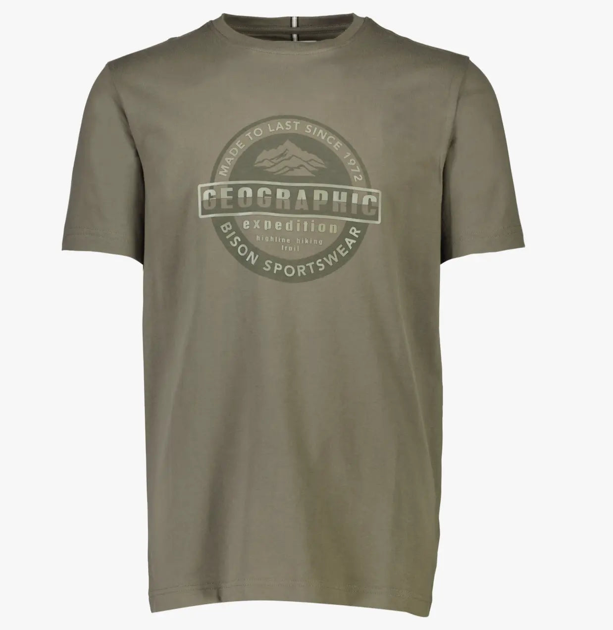 Bison Logo stuttermabolur með prenti