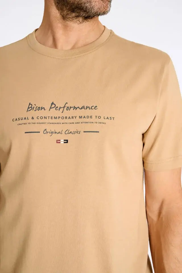 Bison O-neck tee with print