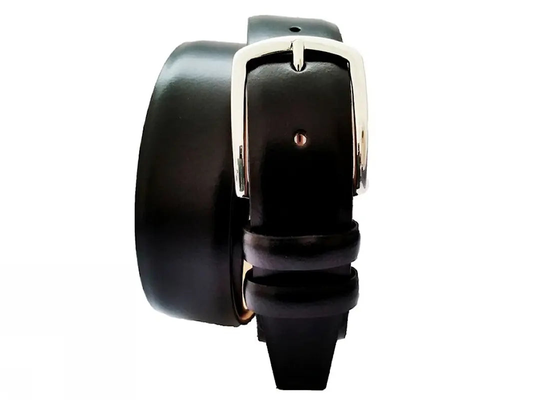 Mens leather belt 35 mm.-Black