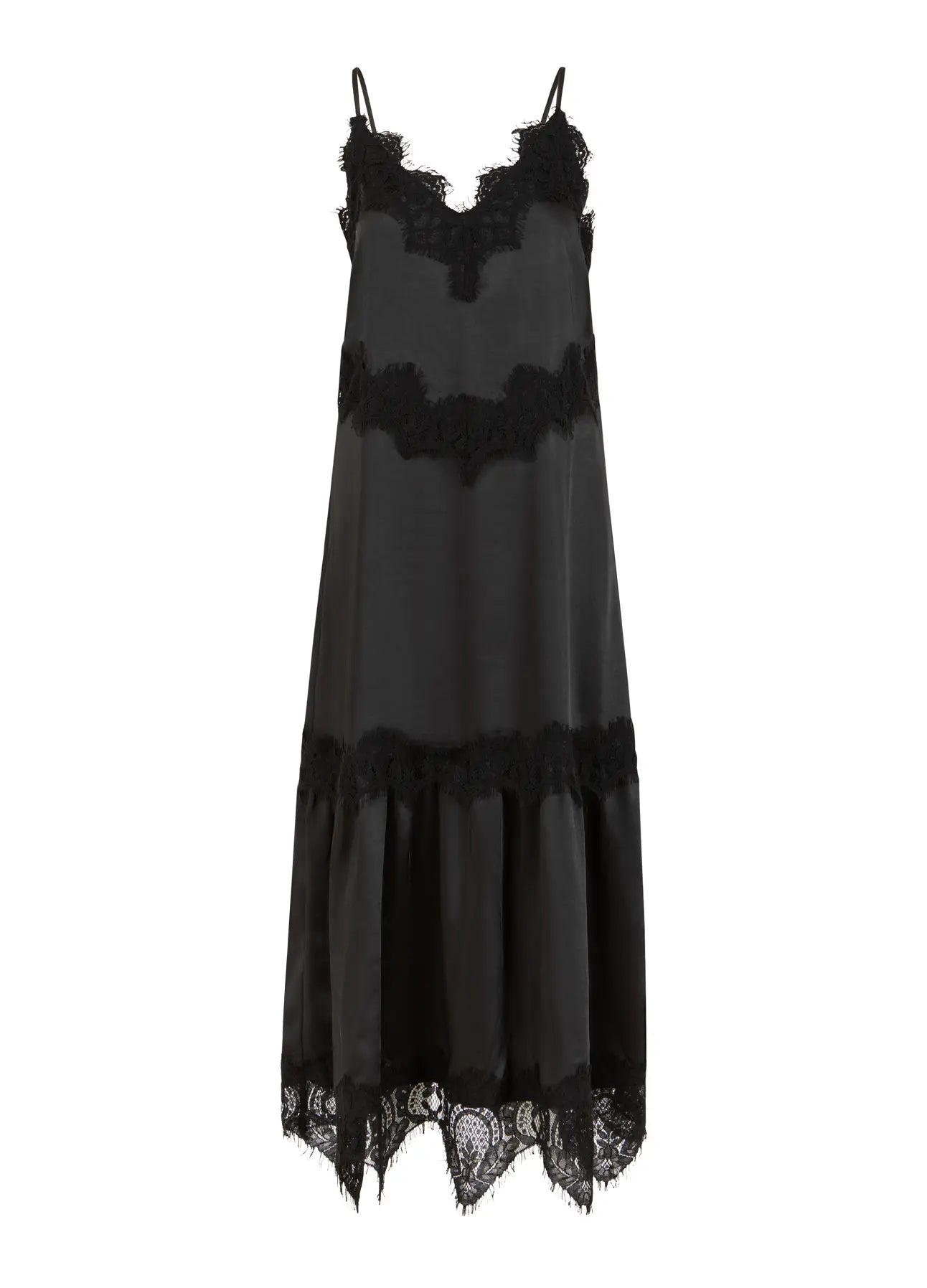 Dress with lace detail-Black