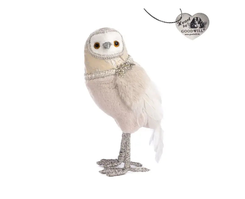 FURRY BROC.OWL TT CRM/WH 25CM