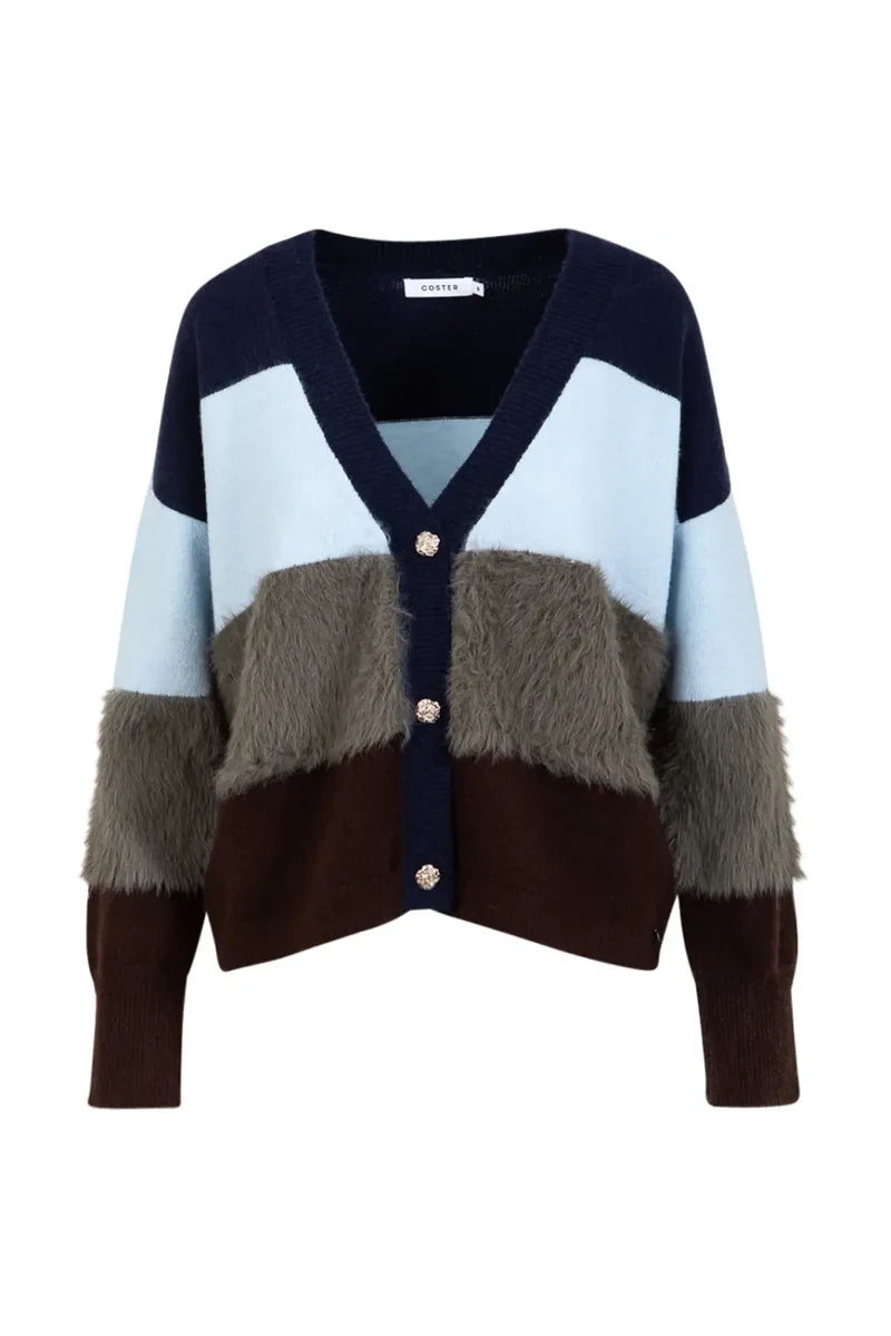 Colorblock Prjónapeysa