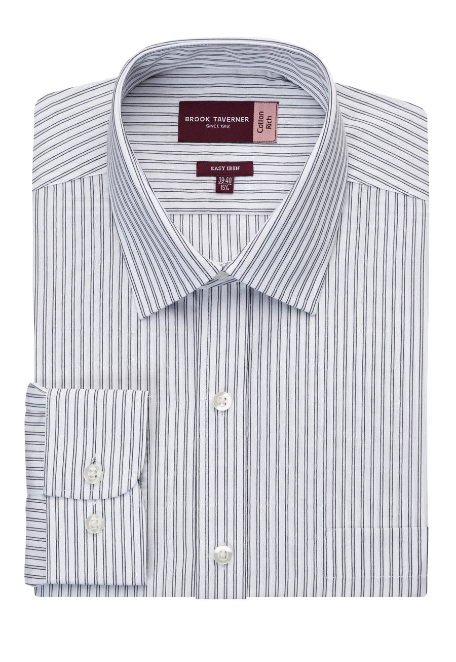 Brook Taverner Herraskyrta Rufina, White/grey