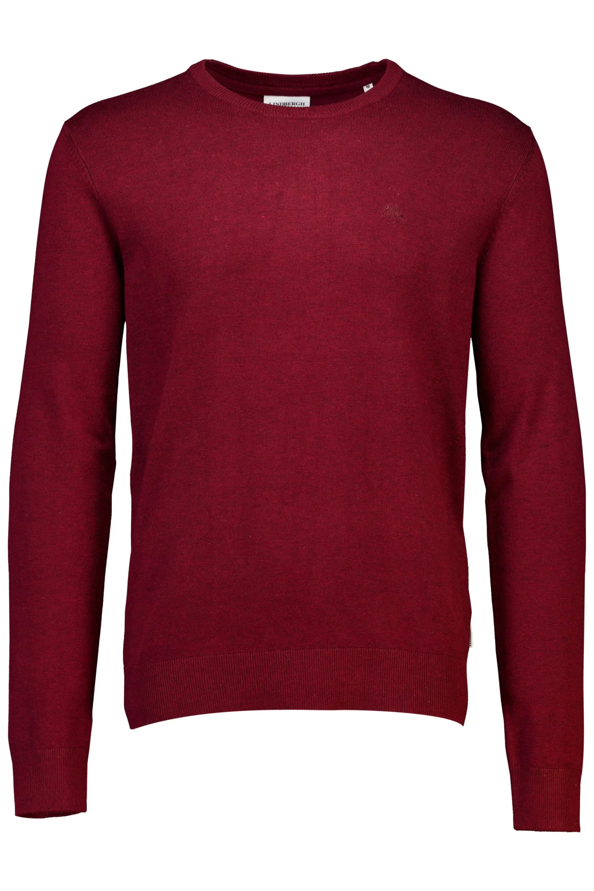 Ecovero L/S o-neck knit-BLACK CHERRY MEL