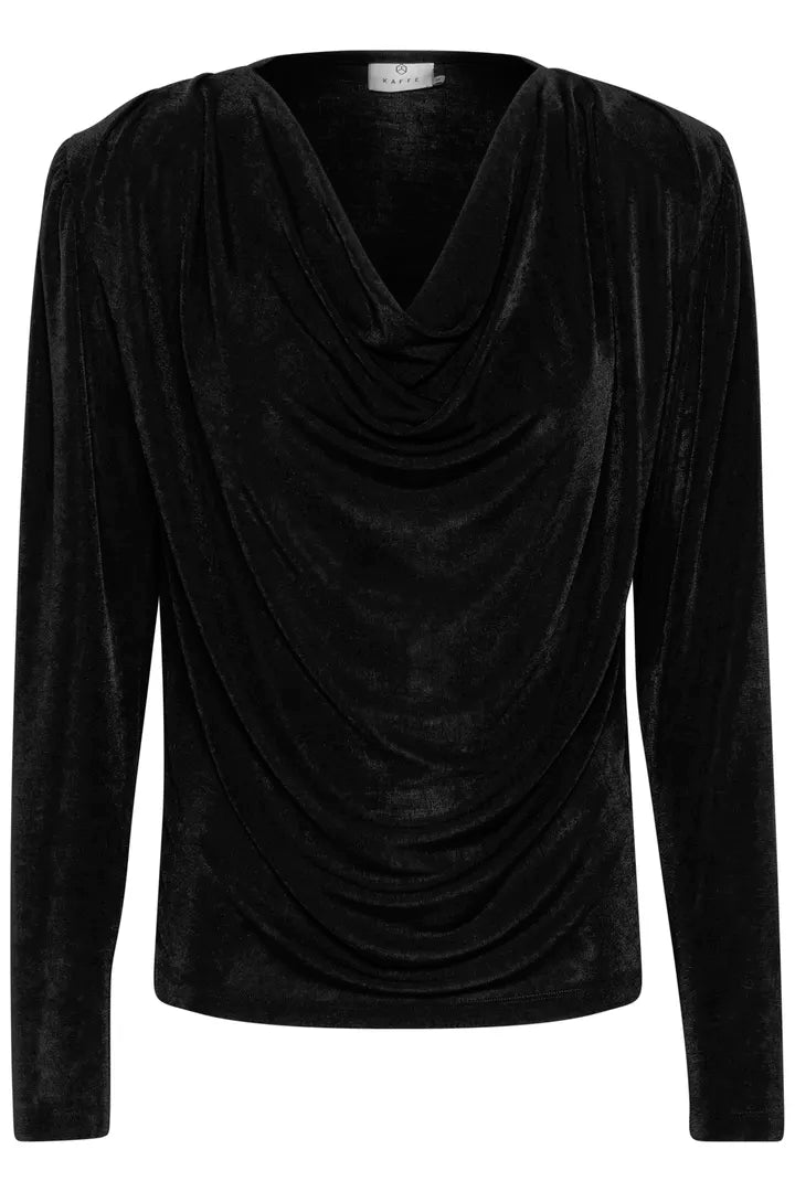 KAgina Jersey Blouse-BLACK