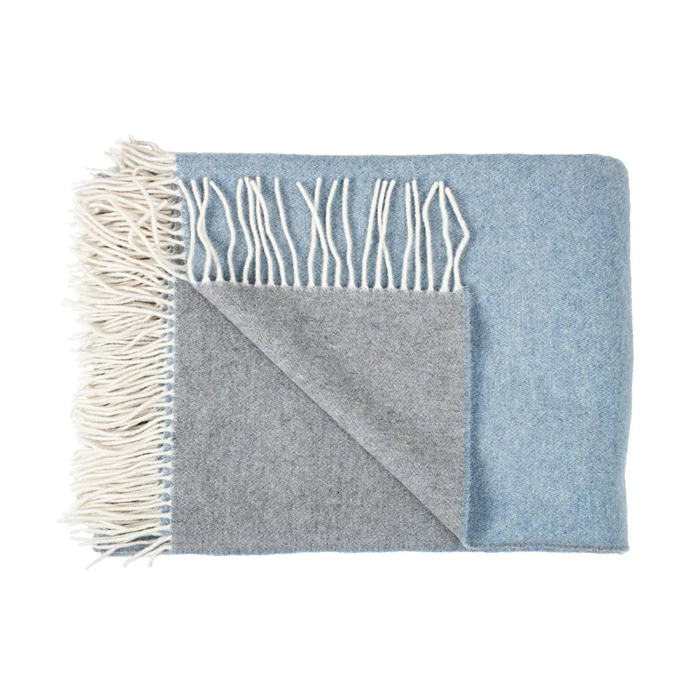 Arctic Merino/Cashmere uldplaid Smilla blå/grå