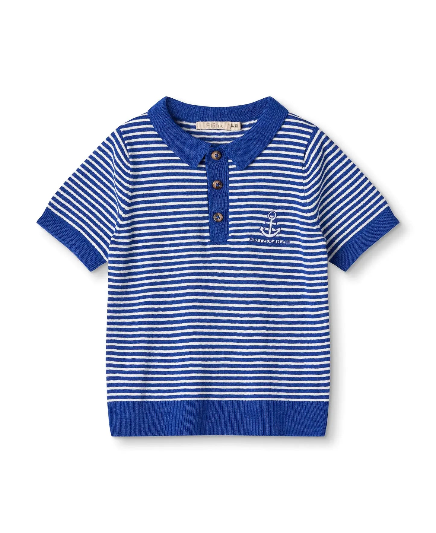 Anchor Stripe SS Polo (MazerineBlueCloudDancerStripe)