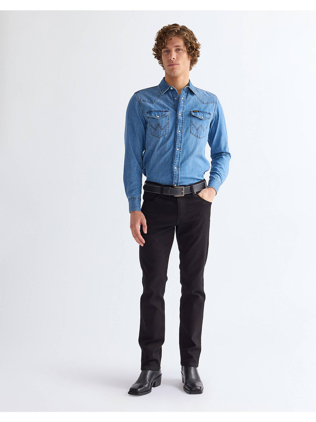 Wrangler Belti Stiched, Svartur