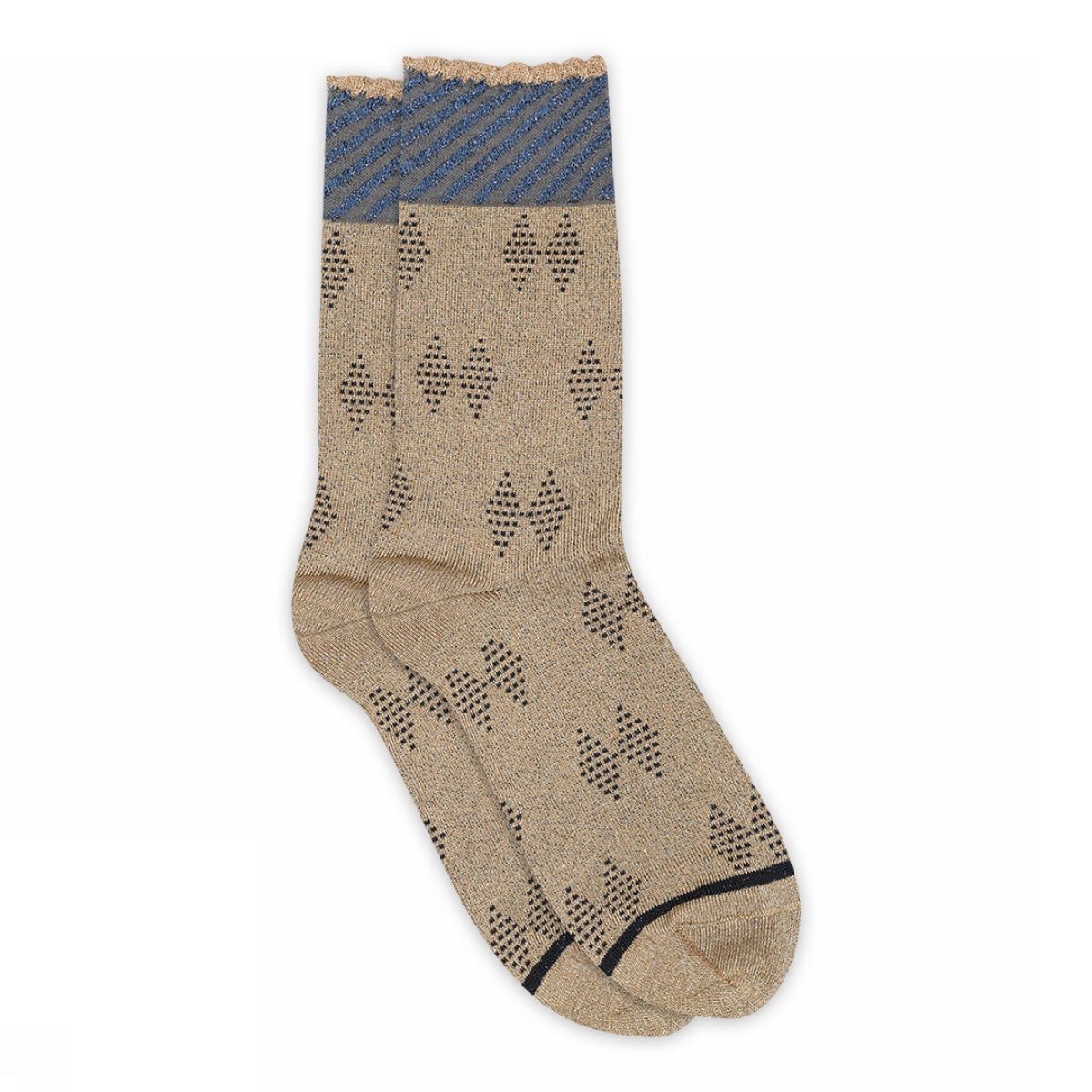 Flora glitter socks-Golden Tan
