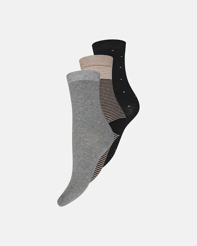 DECOY 3-pack ankle sock cotton-Multicolour