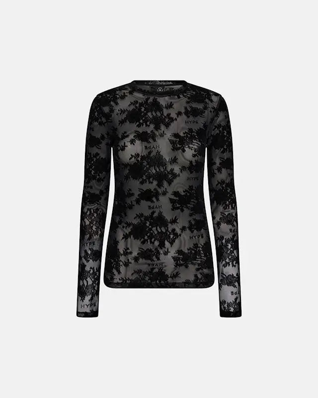 HYPETHEDETAiL lace blouse-Black