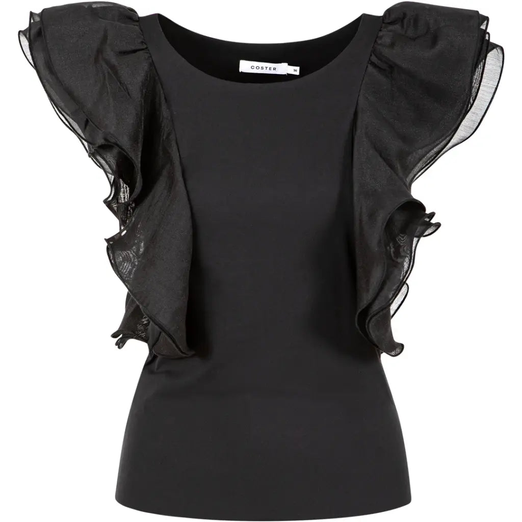 Ruffle Toppur ermalaus