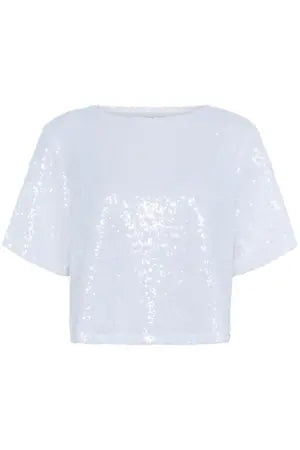 KAmiranda Sequin Blouse-Chalk