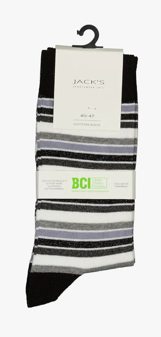 Block Striped Socks (Black)
