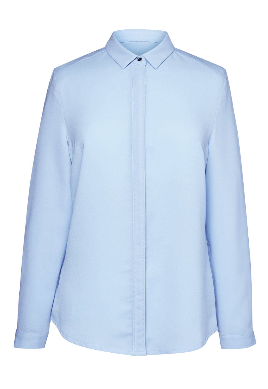 Brook Taverner Blússa Firenze Crepe, Himinblár