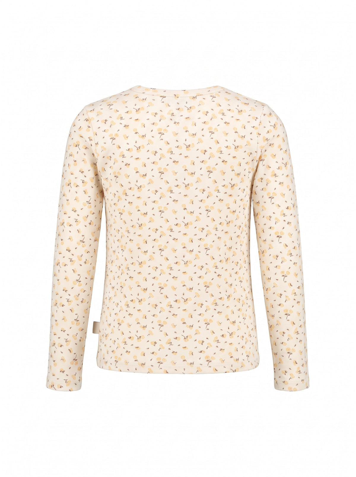 Children's long-sleeve cotton jersey garment with an all-over print and crew neckline.