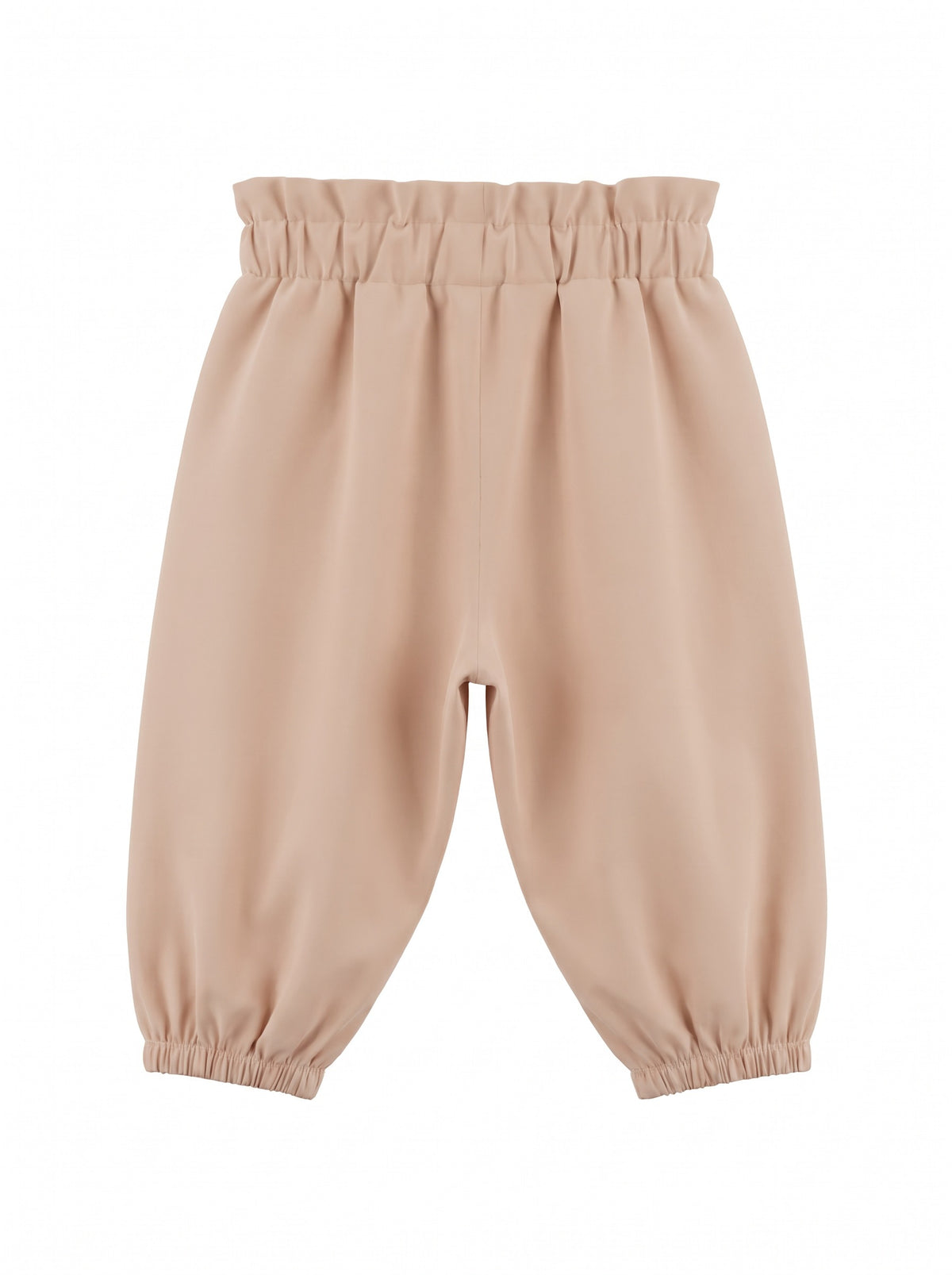 Children's lightweight cotton balloon trousers with bow waist and elastic hems