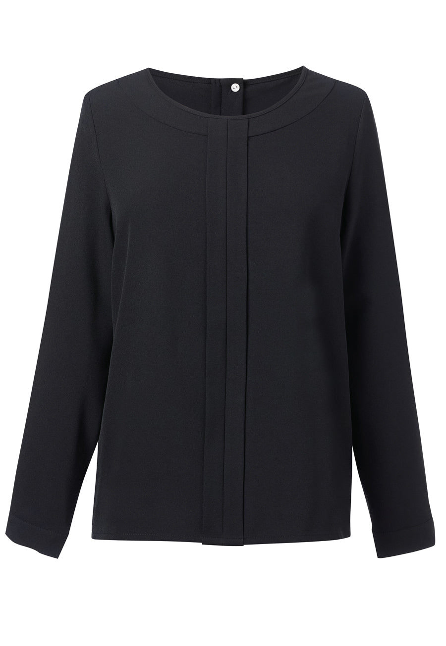 Brook Taverner Blússa Roma Crepe, Svartur