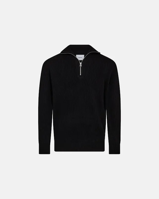 LIAM KNIT ZIPPER PULLOVER (Black)