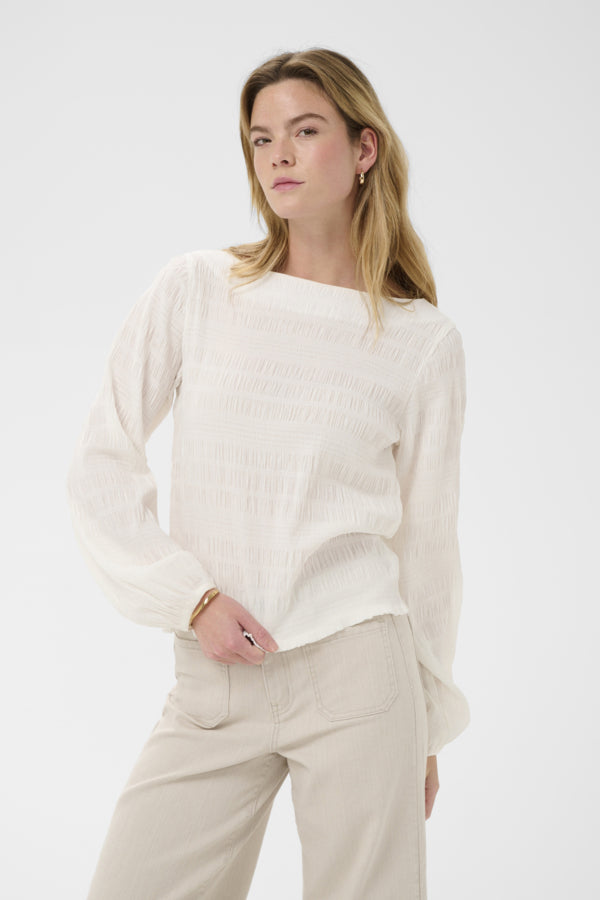 Kaffe KOURTNEY blússa, Chalk, framan