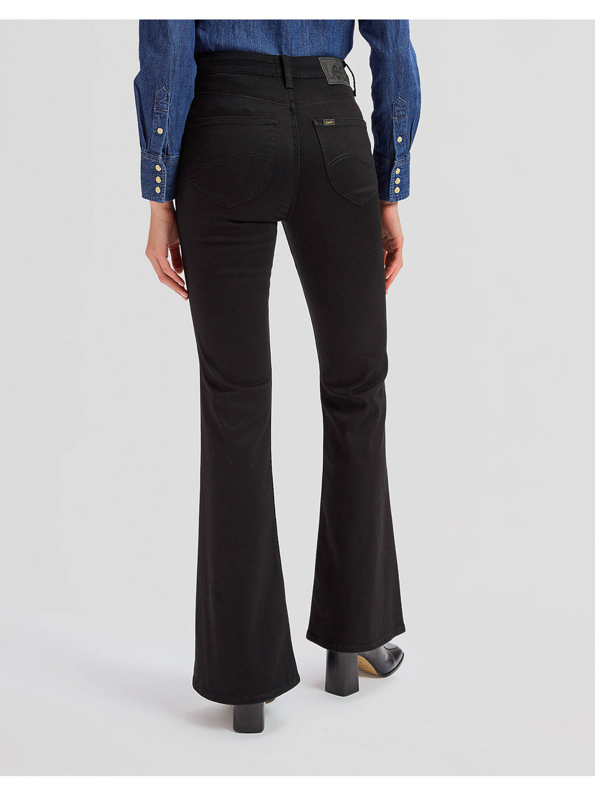 Lee Gallabuxur Breese Flare, Black Rinse, aftan