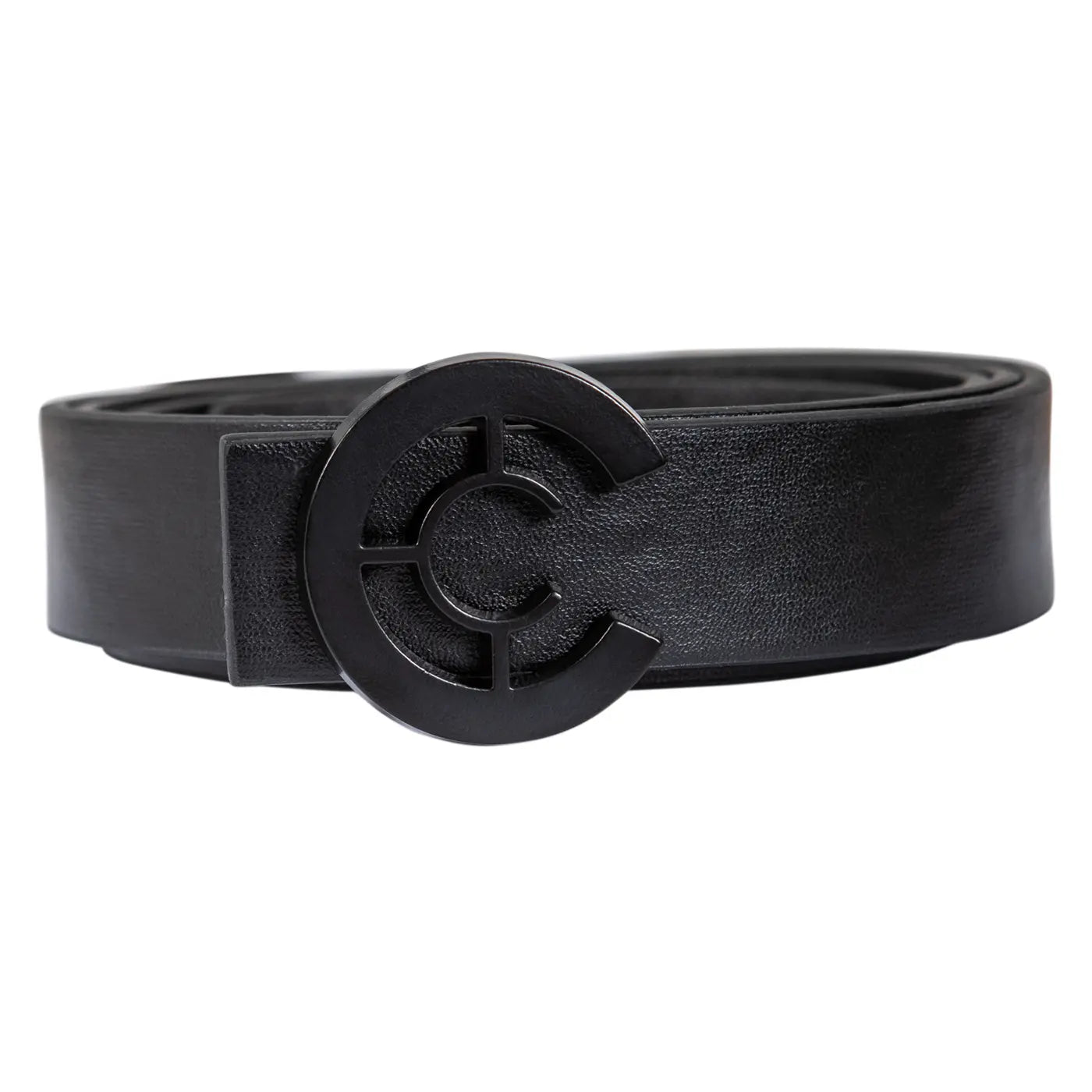Wide logo belt-Black (Black buckle)