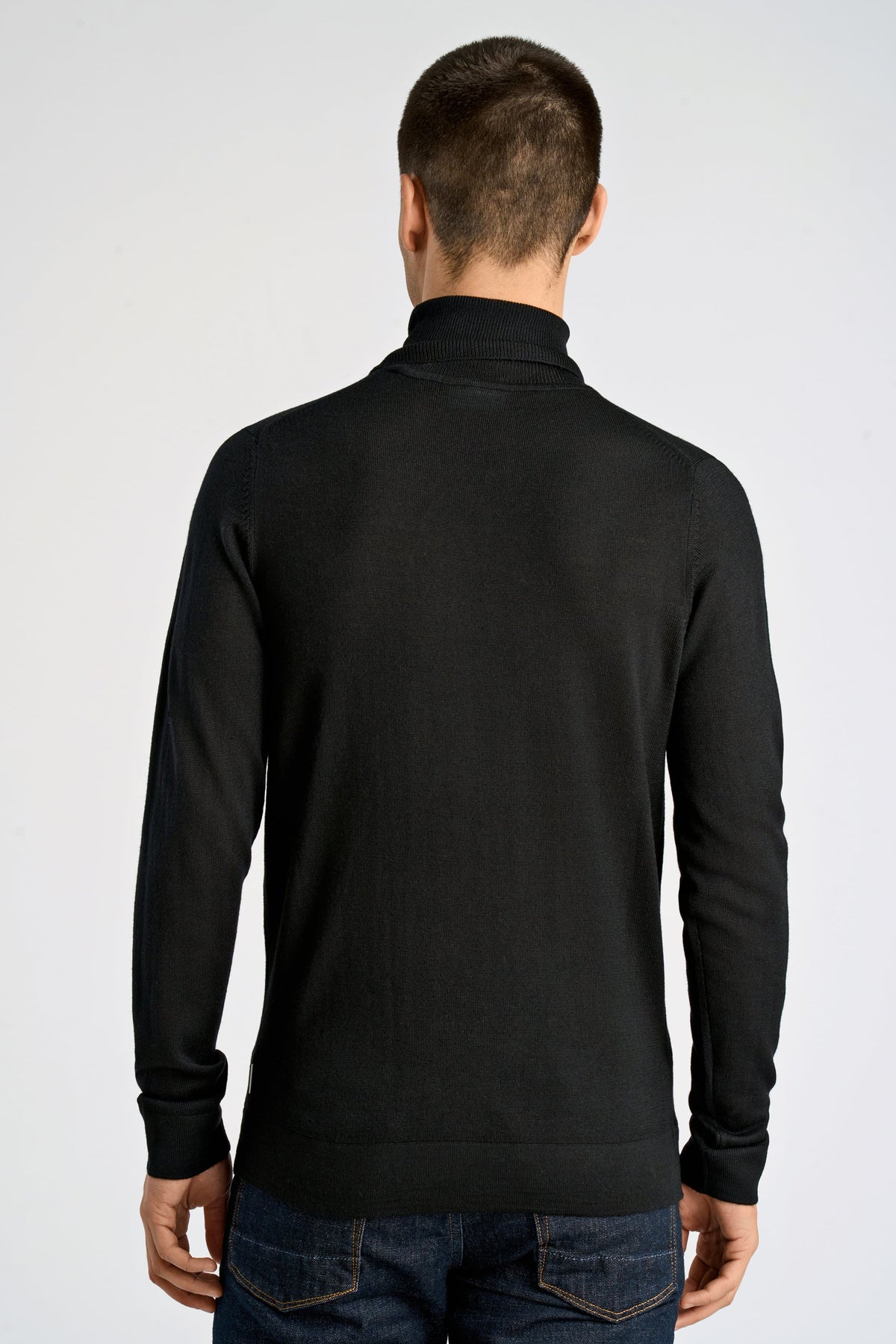 Lindbergh Rúllukragapeysa Merino, Svartur, aftan