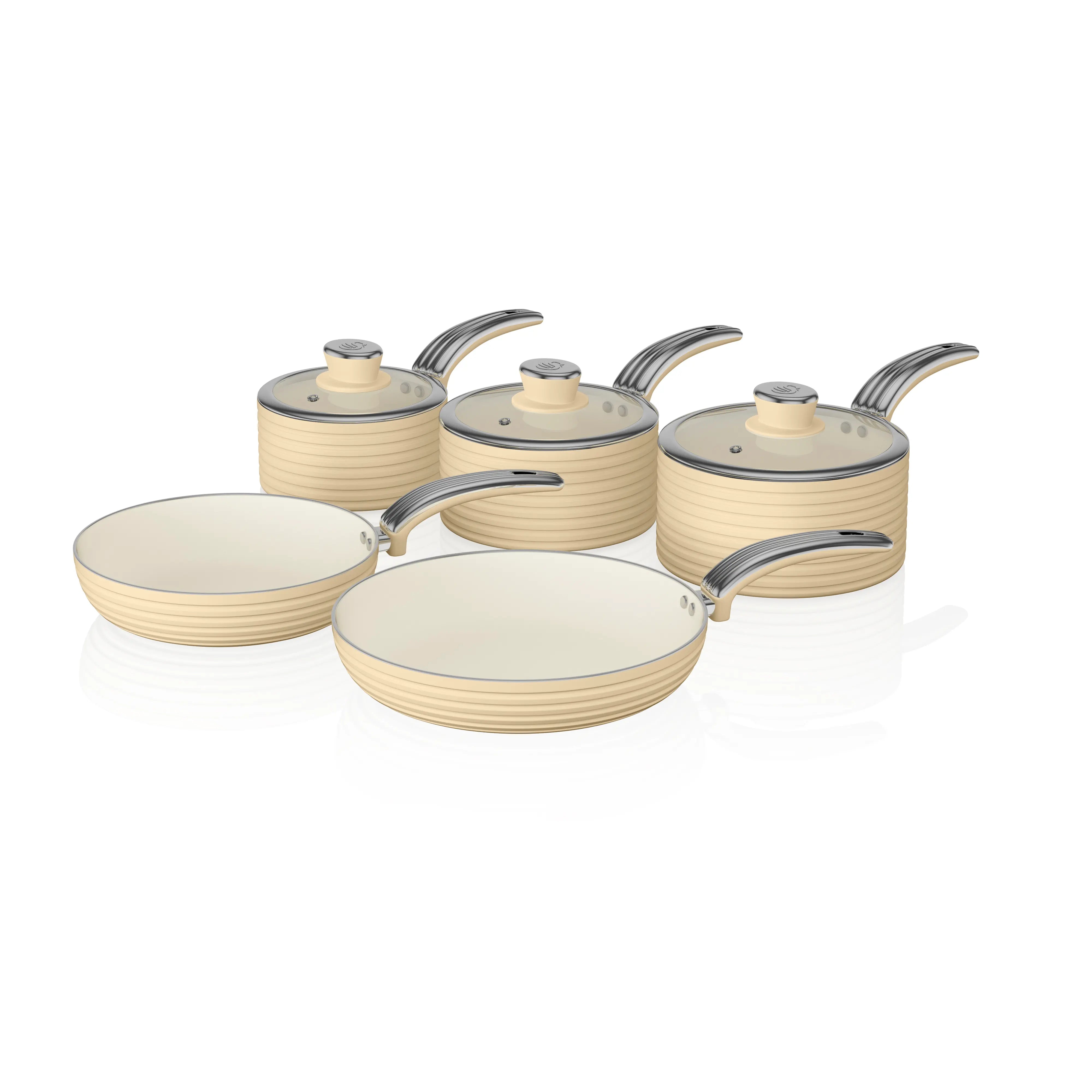 Retro 5 piece set pan cream