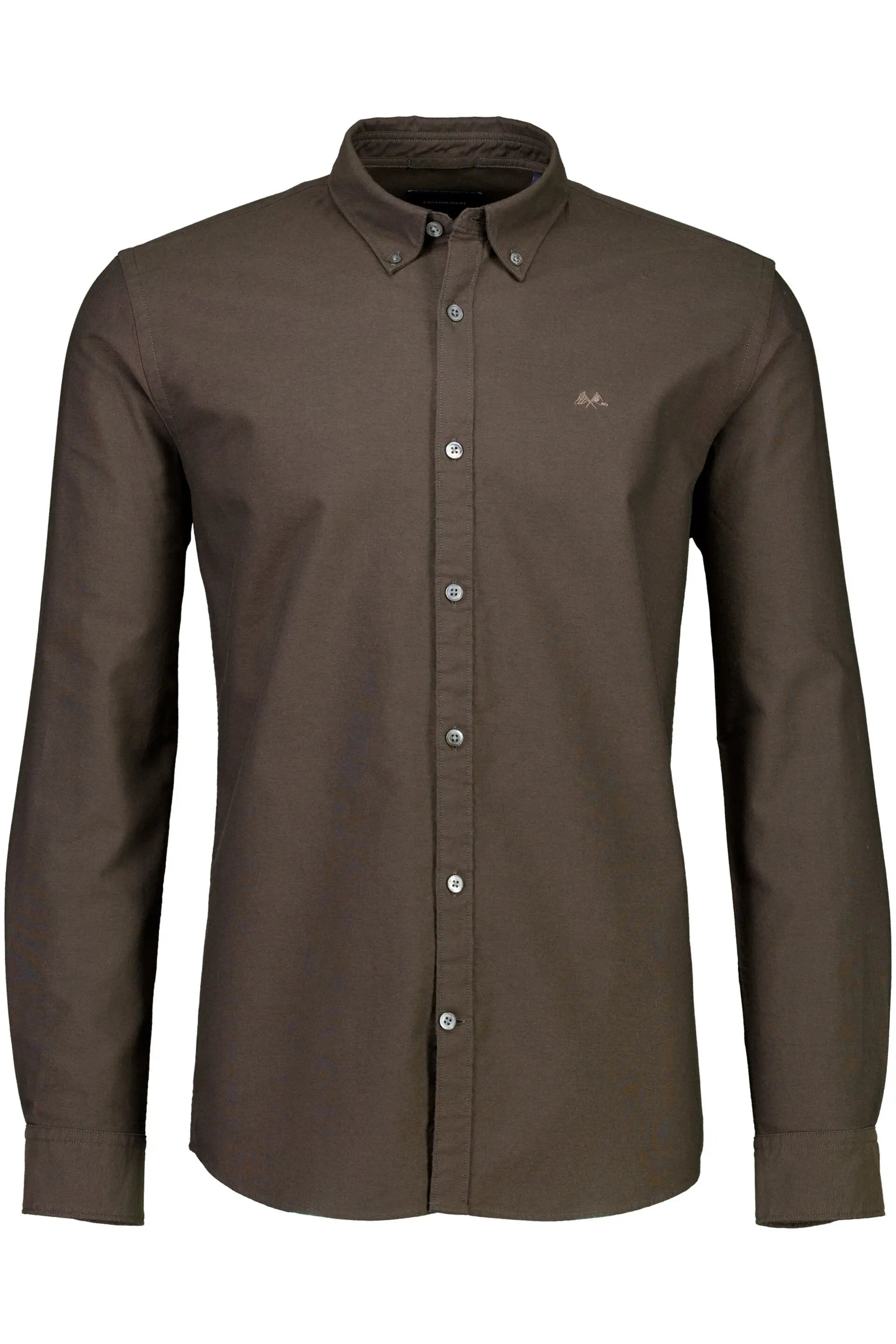 Oxford L/S shirt-BLACK OLIVE