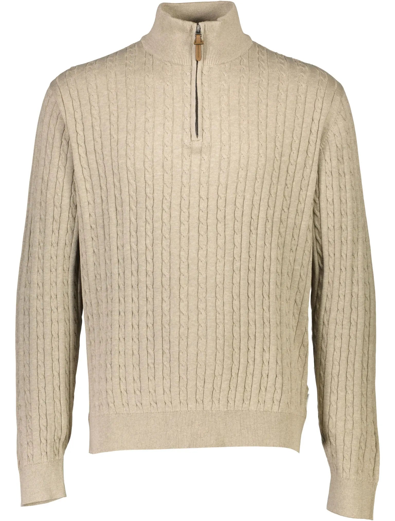 1/2 zip cable knit (LT Stone Mel)