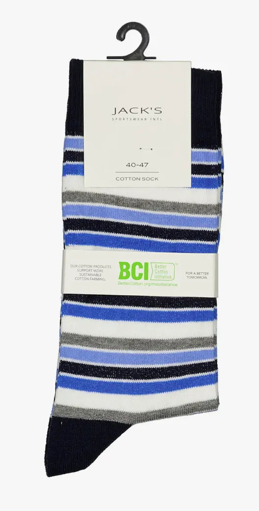Block Striped Socks (Navy)
