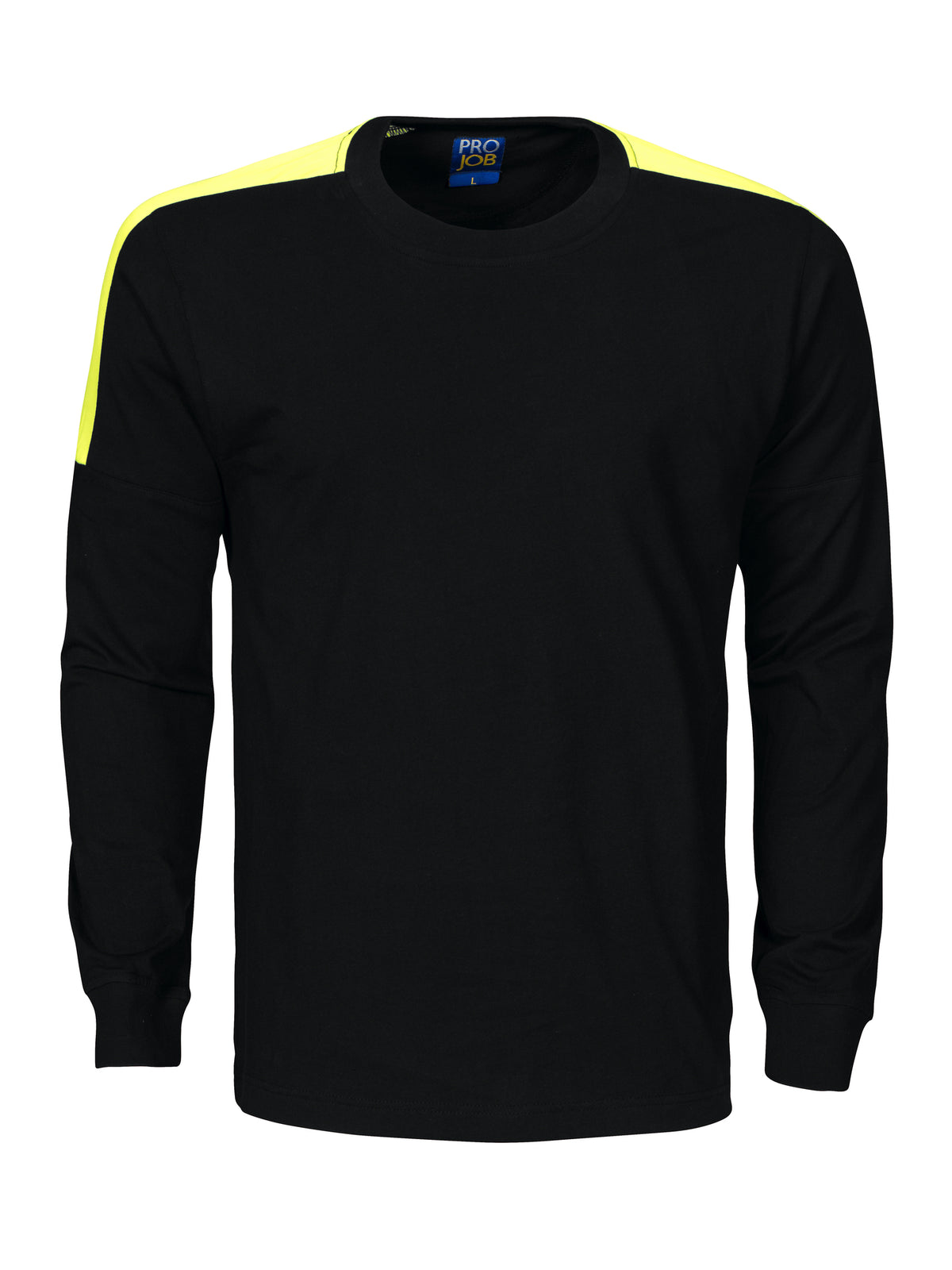 ProJob 2020 langermabolur með Hi-Viz öxlum, Svartur/gulur