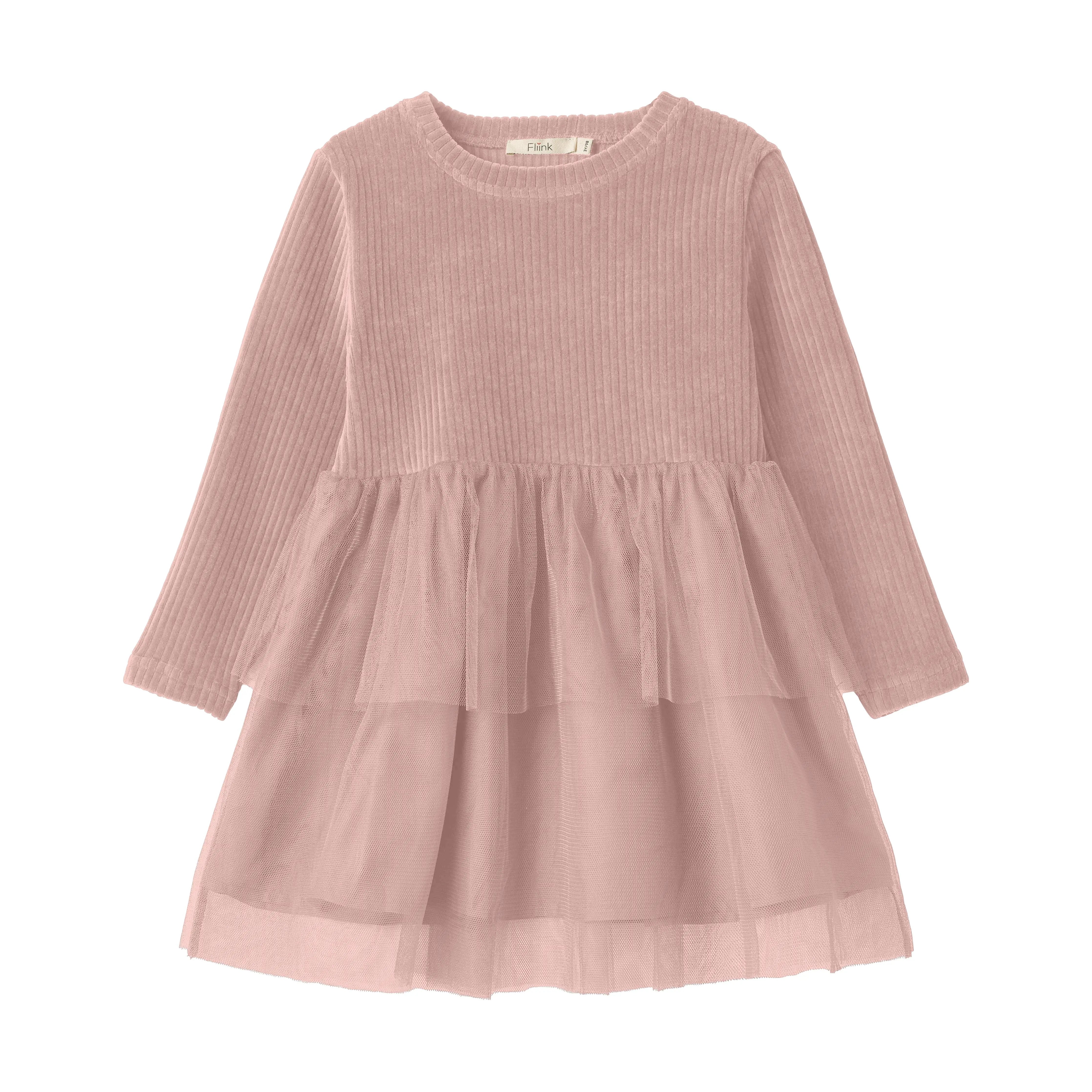 FLIINK - VELVET TULLE DRESS (PEACH WHIP)