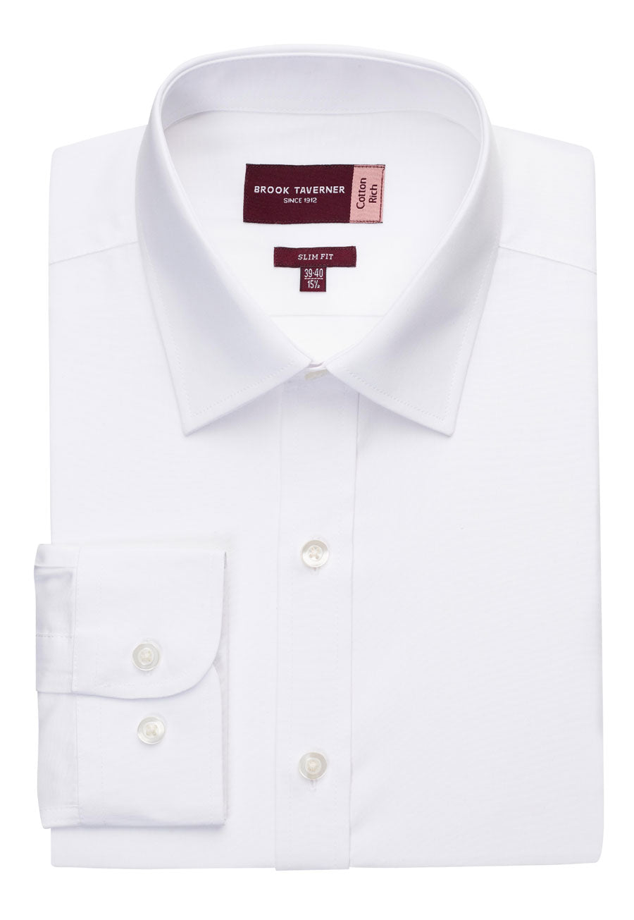 Brook Taverner Herraskyrta Alba Slim Fit, Hvítur