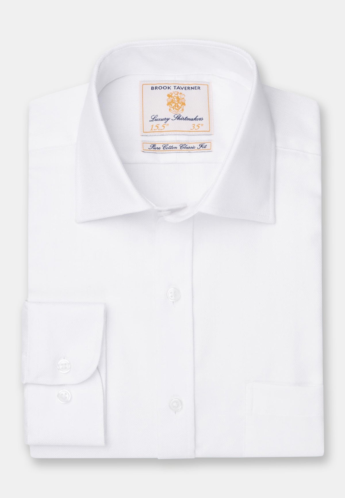 Brook Taverner Herraskyrta Altare Single Cuff, Hvítur