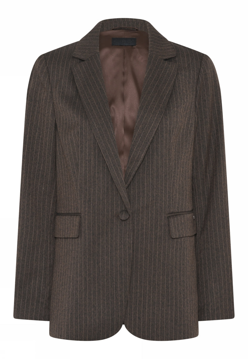 Anna - Blazer-Brown Pin stripe