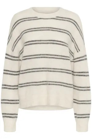 CUbernie Cacheia Pullover-Whitecap Melange/Grey Stripes