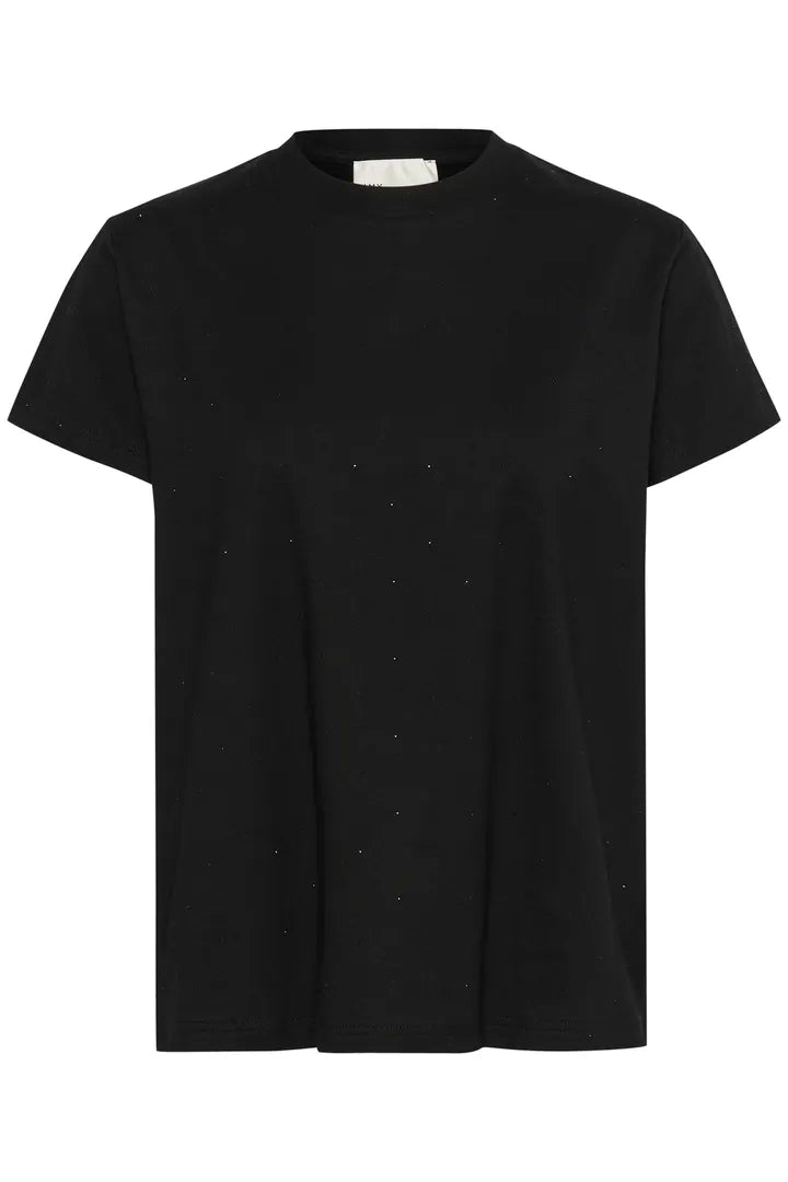 HanneMW RhinestONE Tee-BLACK