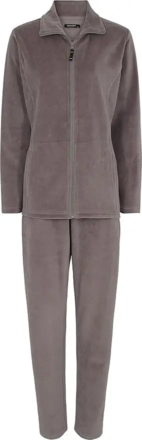 Velour Set Solid Loungewear (LightBrown)