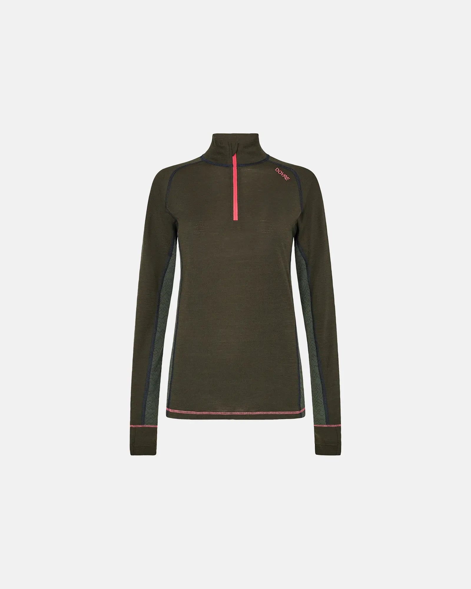 DOVRE Women Zip Jacquard Base (Green)