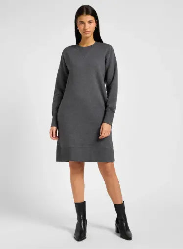 RAGLAN SWEATSHIRT DRESS CHARCOAL Kjóll