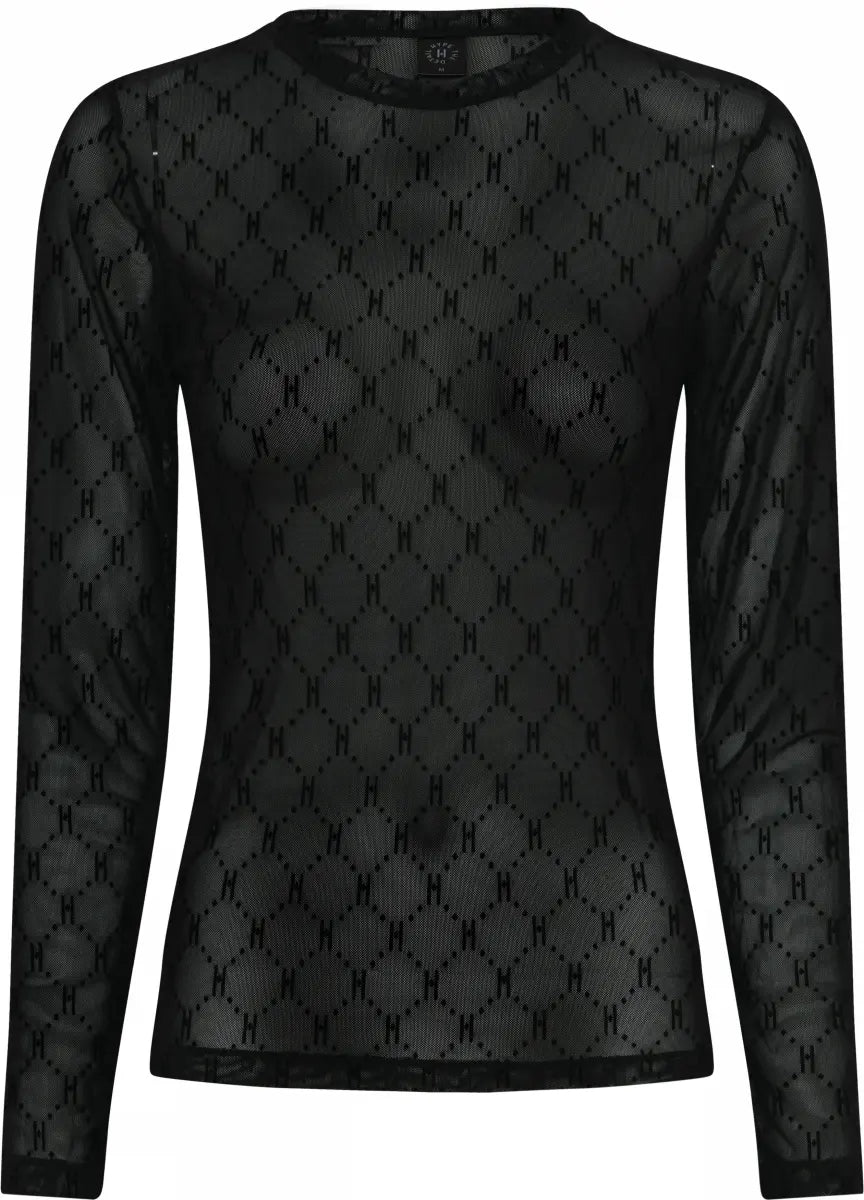 HYPETHEDETAiL mesh blouse (Black)